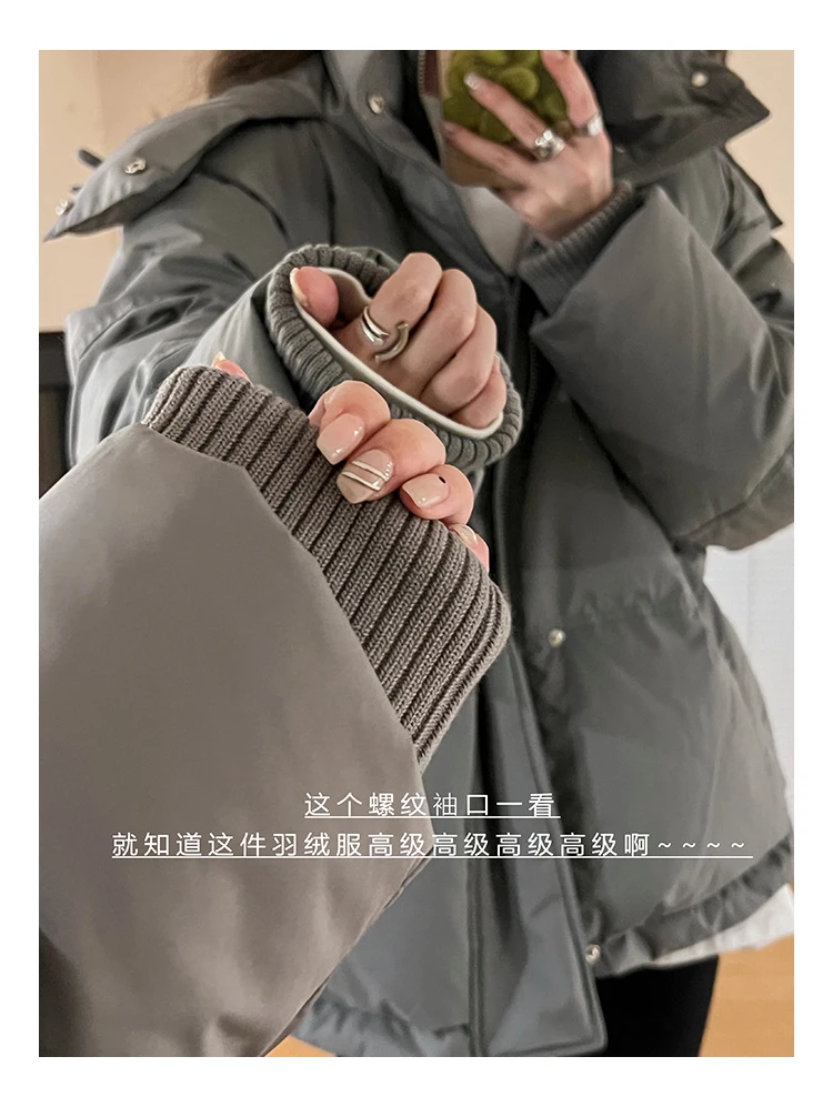 Outdoor Women's Winter Padded Jacket Coat 2025 New Cotton Hooded Solid Thick Parka Waterproof Puffy Korean Fashion