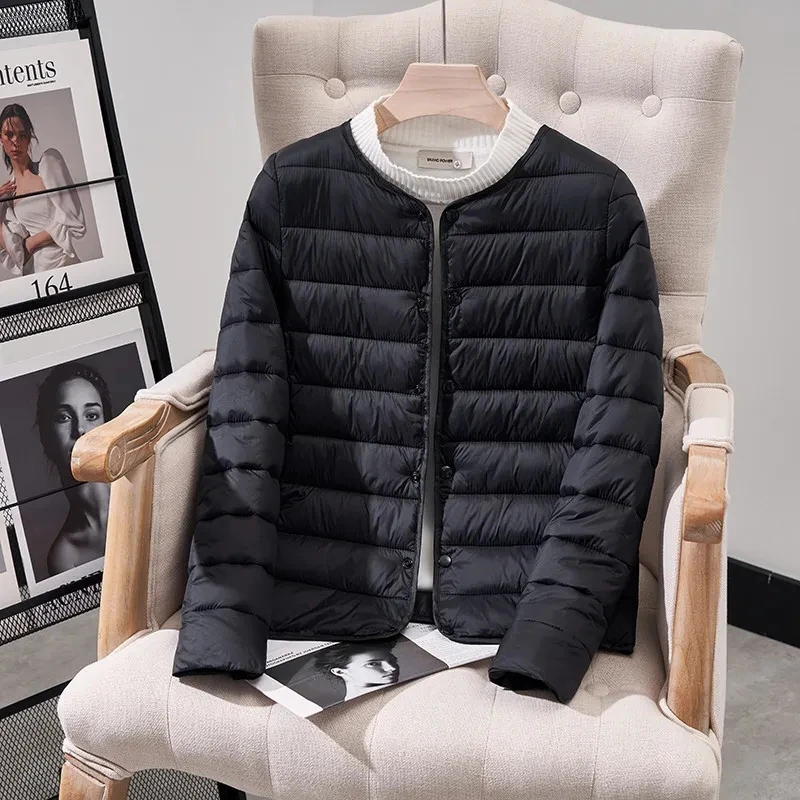 Women's Winter Parka 2025 Hooded Round Neck Down Cotton Jacket Ladies Korean Version Lightweight And Thin Loose Female Outerwear
