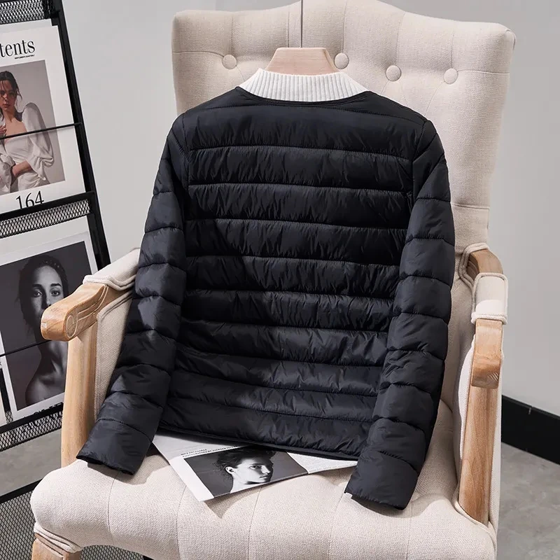 Women's Winter Parka 2025 Hooded Round Neck Down Cotton Jacket Ladies Korean Version Lightweight And Thin Loose Female Outerwear