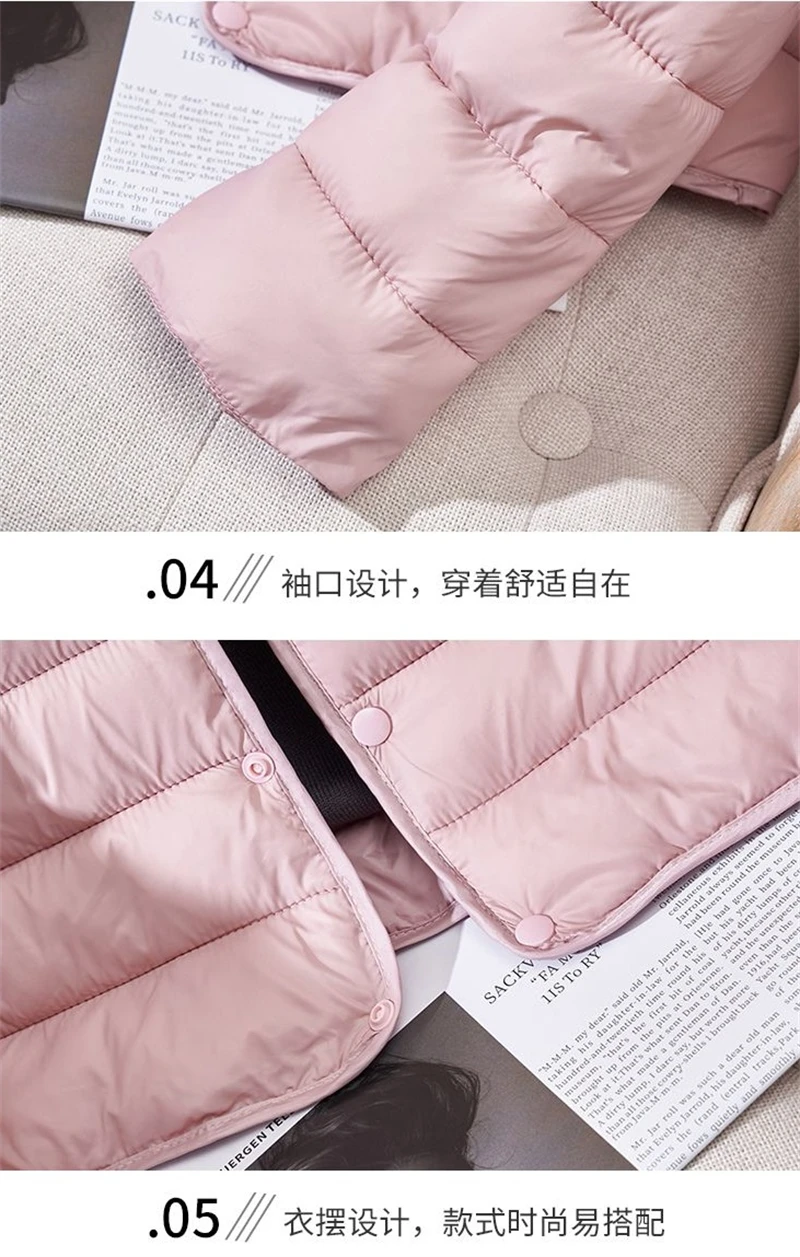 Women's Winter Parka 2025 Hooded Round Neck Down Cotton Jacket Ladies Korean Version Lightweight And Thin Loose Female Outerwear