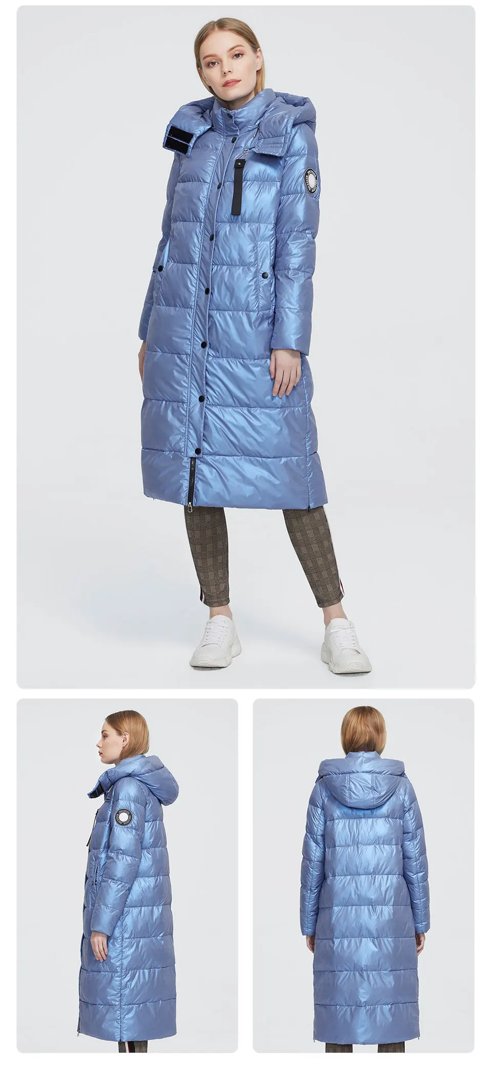 Astrid Winter Women's coat women parka long warm Bright fabric fashion Jacket hooded large sizes trendy female clothing 9510