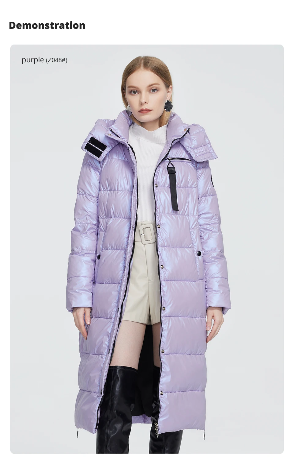 Astrid Winter Women's coat women parka long warm Bright fabric fashion Jacket hooded large sizes trendy female clothing 9510