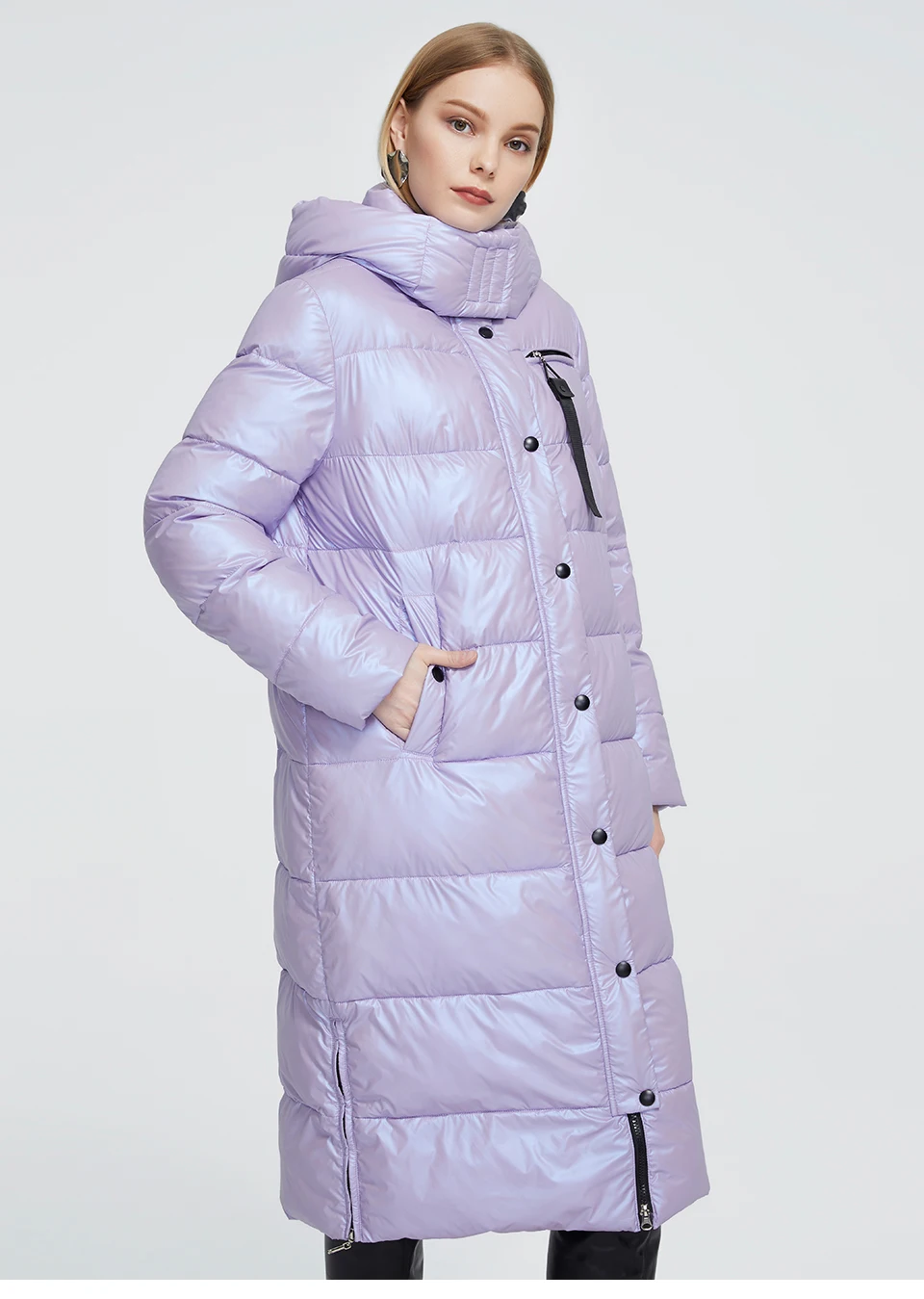 Astrid Winter Women's coat women parka long warm Bright fabric fashion Jacket hooded large sizes trendy female clothing 9510