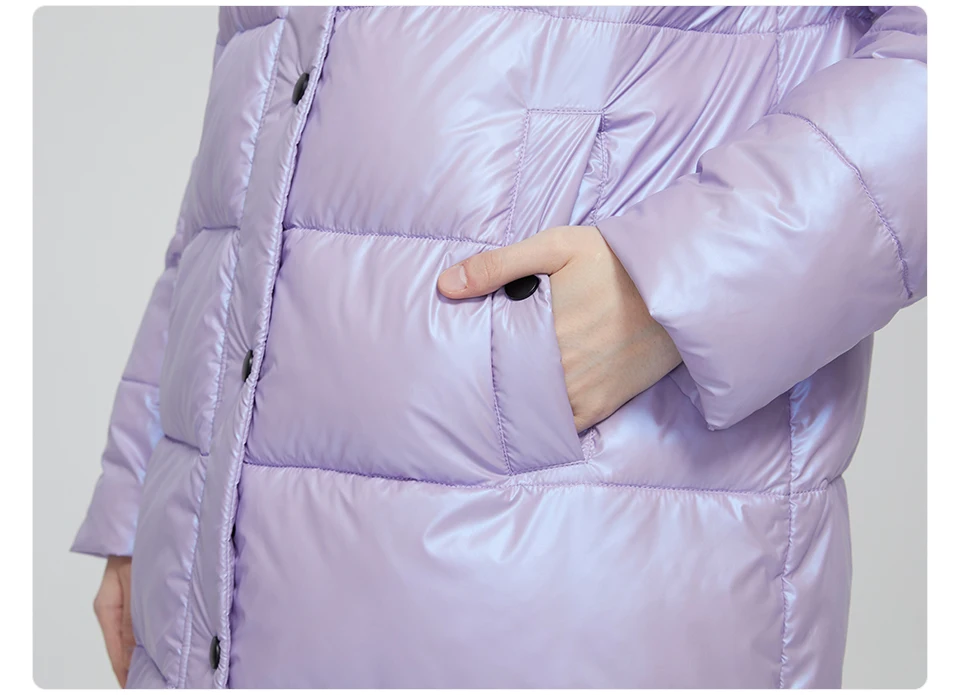 Astrid Winter Women's coat women parka long warm Bright fabric fashion Jacket hooded large sizes trendy female clothing 9510