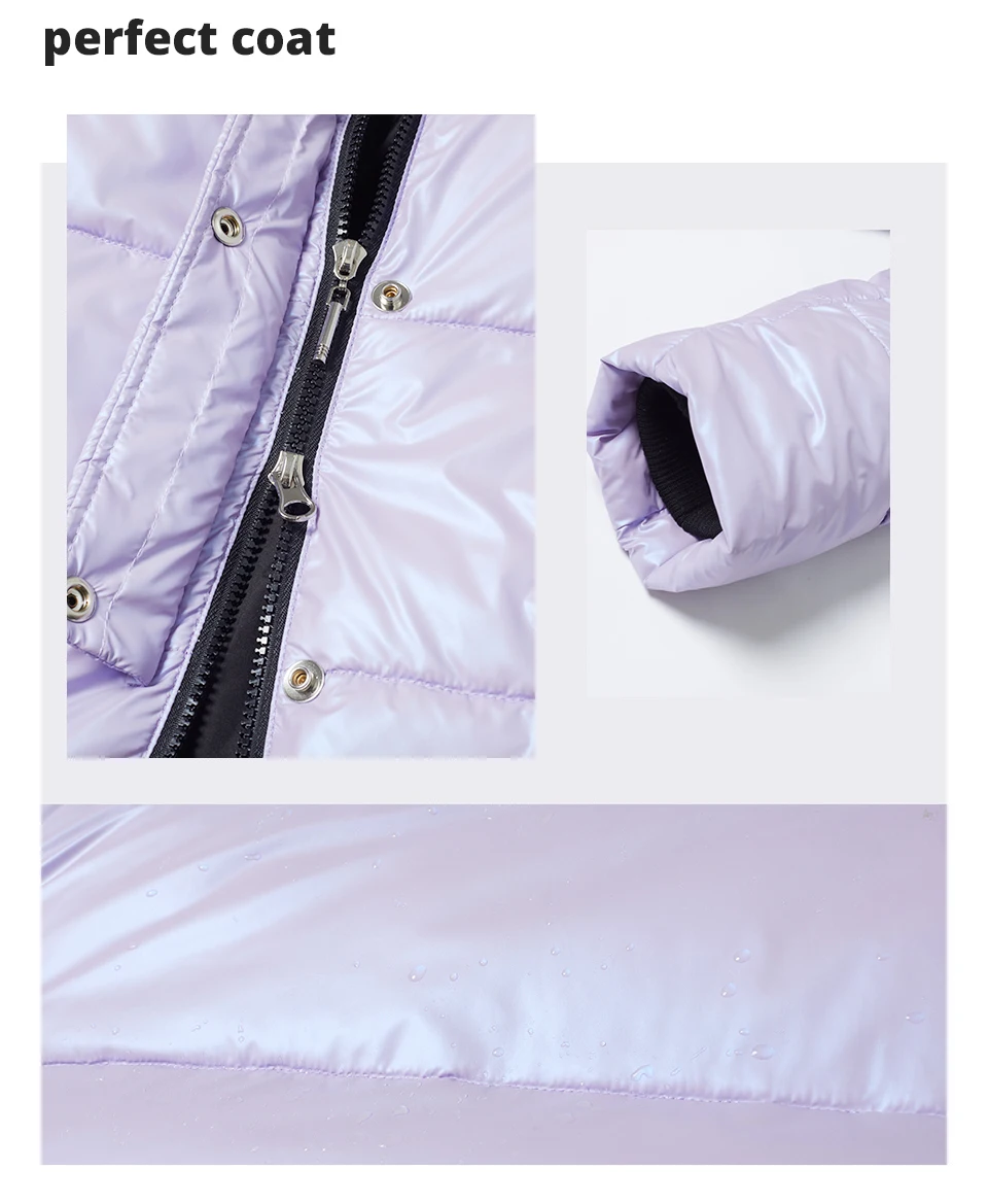 Astrid Winter Women's coat women parka long warm Bright fabric fashion Jacket hooded large sizes trendy female clothing 9510