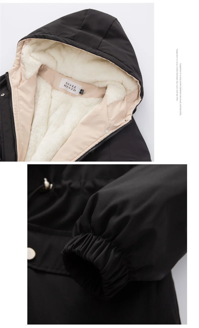 2026 New Autumn Winter Add Velvet Jacket Women's Parker Korean Loose Hooded Thick Warm Windbreaker Female Short Casual  Outerwea