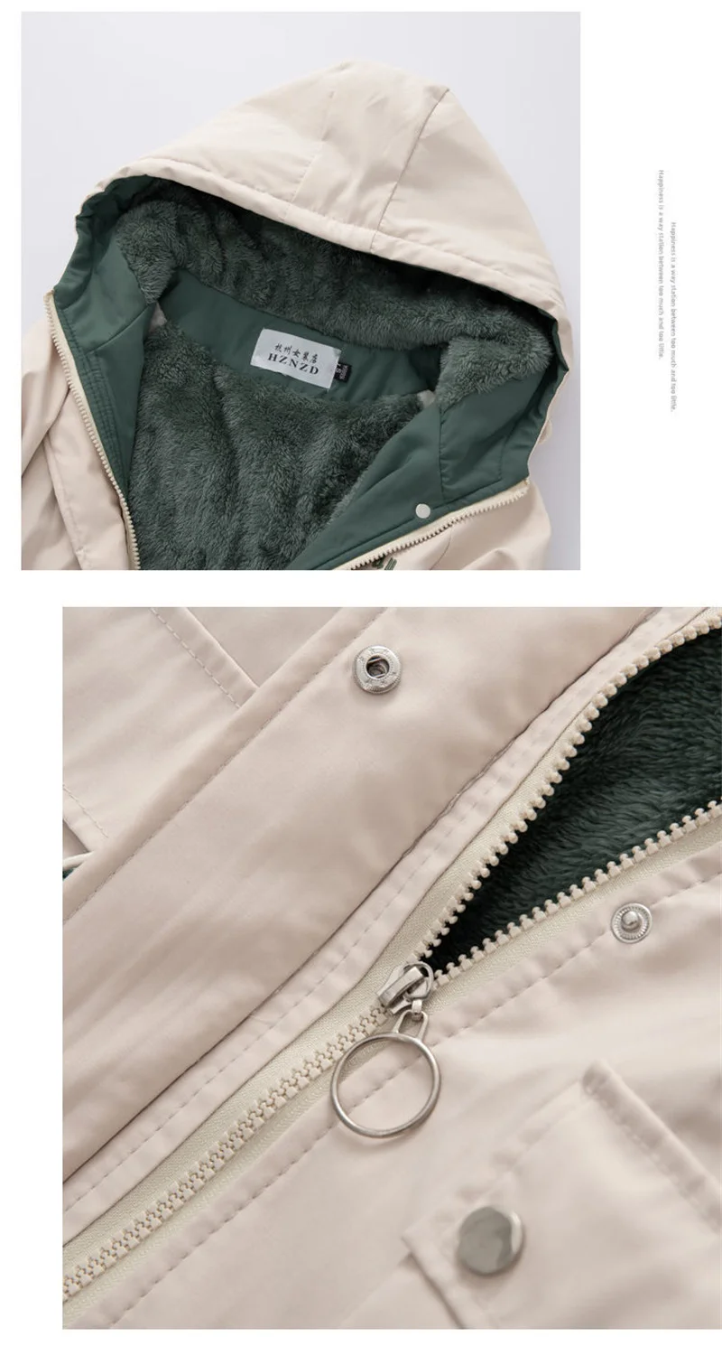 2026 New Autumn Winter Add Velvet Jacket Women's Parker Korean Loose Hooded Thick Warm Windbreaker Female Short Casual  Outerwea