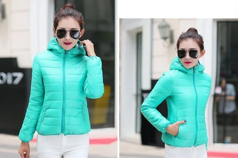 Jackets for Women Quilted Padded Lightweight Puffer Woman Coat Hoodie Short Yellow Thick Padding Feather Cropped Cute Modern Hot