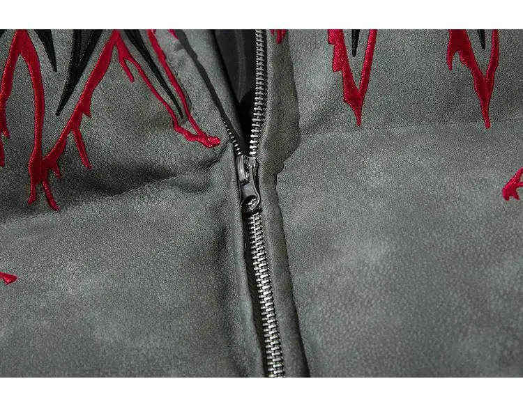 Vintage Letter Embroidery Jackets Women Men Harajuku Parkas Stand Neck Casual Loose Coat Streetwear Y2k Aesthetic Grunge Outwear