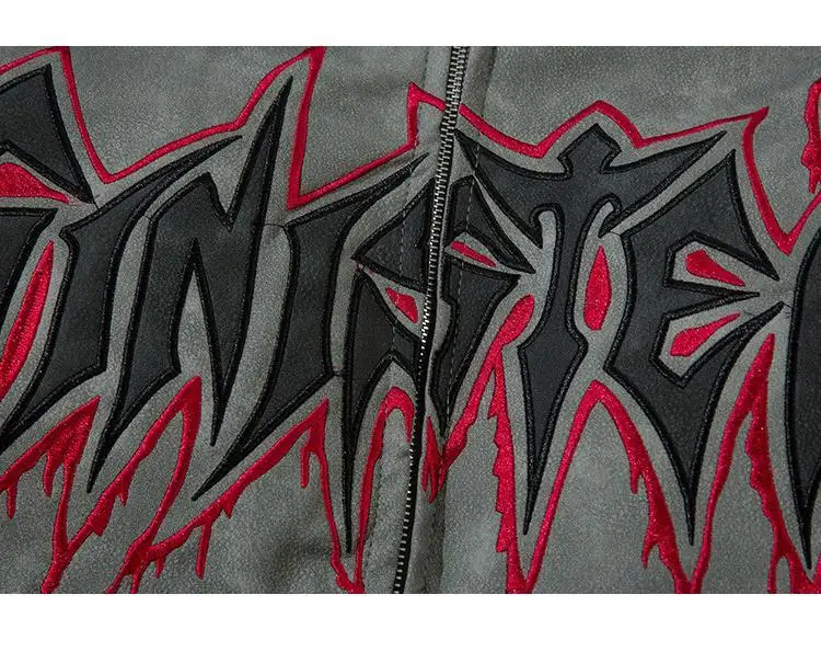 Vintage Letter Embroidery Jackets Women Men Harajuku Parkas Stand Neck Casual Loose Coat Streetwear Y2k Aesthetic Grunge Outwear