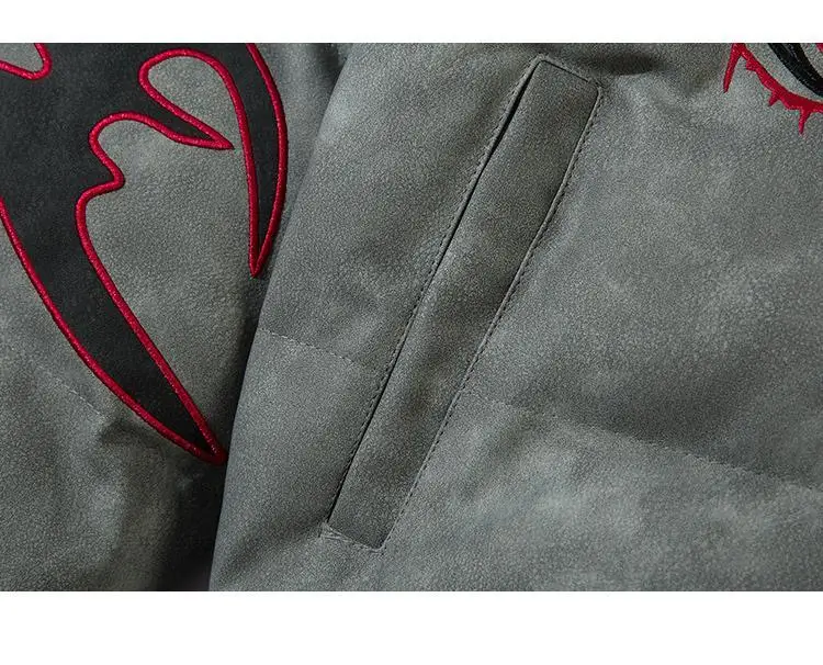 Vintage Letter Embroidery Jackets Women Men Harajuku Parkas Stand Neck Casual Loose Coat Streetwear Y2k Aesthetic Grunge Outwear