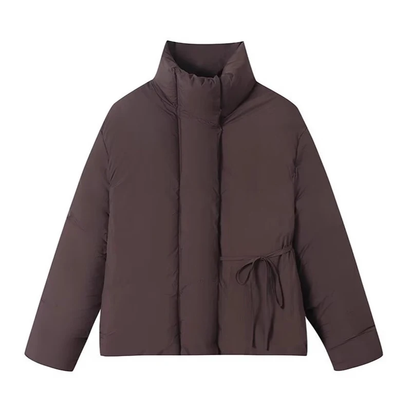 Warm Women's Detachable Scarf Collar Hooded Cotton Coat Solid Full Sleeve Buttons Pocket Thicken Jacket 2025 Winter Lady Outwear