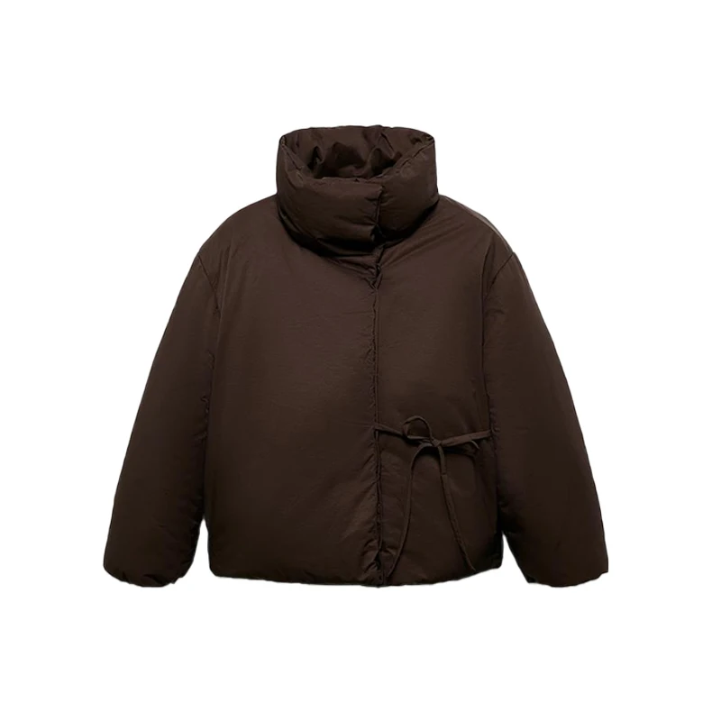 Warm Women's Detachable Scarf Collar Hooded Cotton Coat Solid Full Sleeve Buttons Pocket Thicken Jacket 2025 Winter Lady Outwear