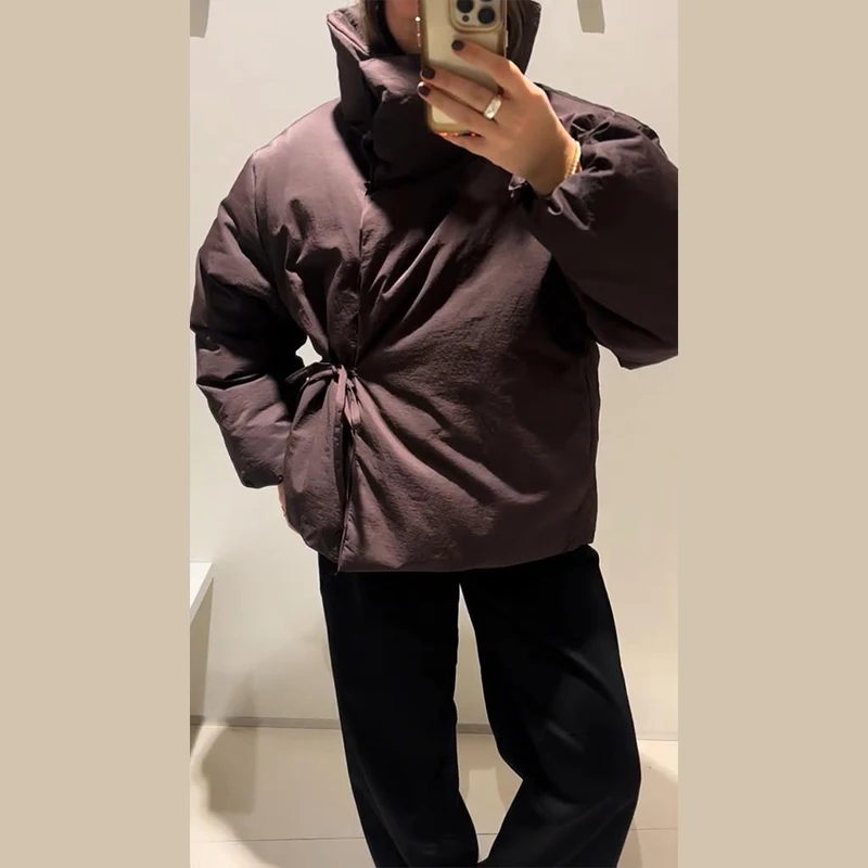 Warm Women's Detachable Scarf Collar Hooded Cotton Coat Solid Full Sleeve Buttons Pocket Thicken Jacket 2025 Winter Lady Outwear