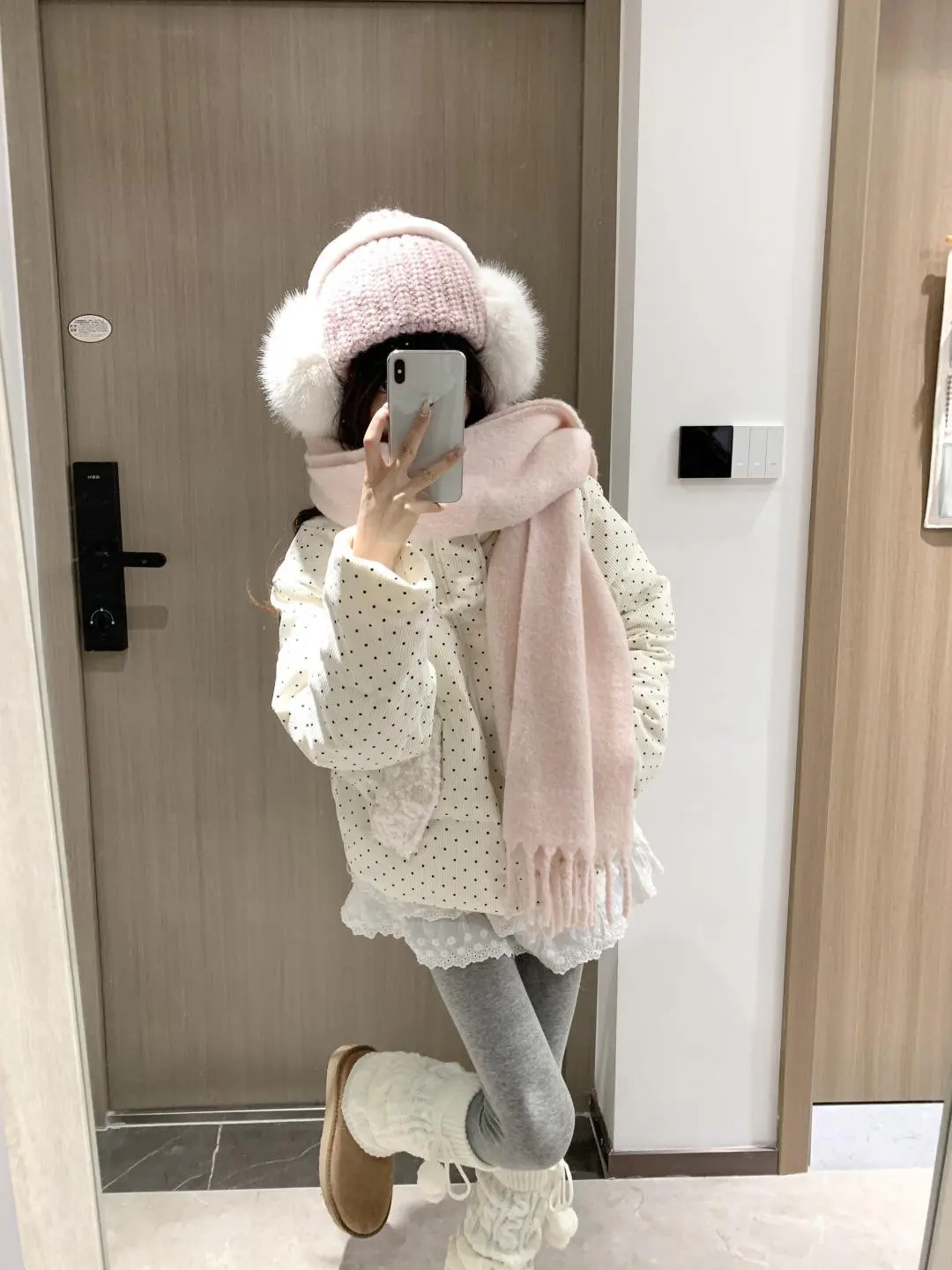 Sweet Polka Dot Corduroy Padded Parkas for Women Winter Loose Thick Crop Cotton Coat Woman Stand Collar Y2K Button Puffer Jacket