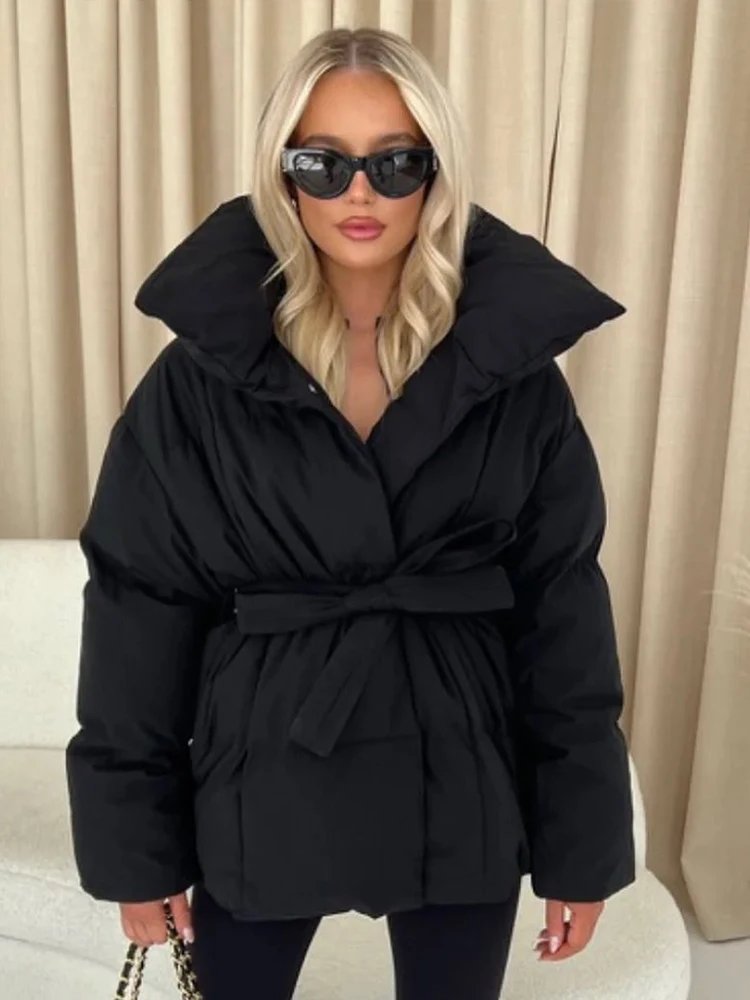 Women Winter Hooded Quilted Jacket Single Breasted Puffer Full Sleeve Padded Cotton Coats Lady Warm Daily Commute Outwear