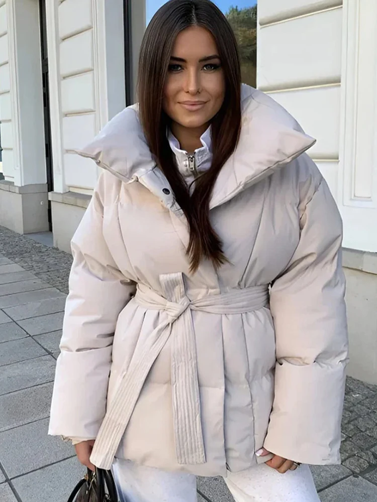 Women Winter Hooded Quilted Jacket Single Breasted Puffer Full Sleeve Padded Cotton Coats Lady Warm Daily Commute Outwear