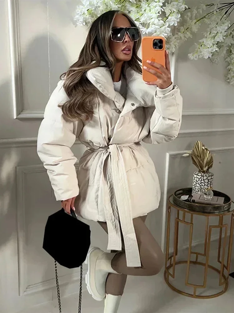 Women Winter Hooded Quilted Jacket Single Breasted Puffer Full Sleeve Padded Cotton Coats Lady Warm Daily Commute Outwear