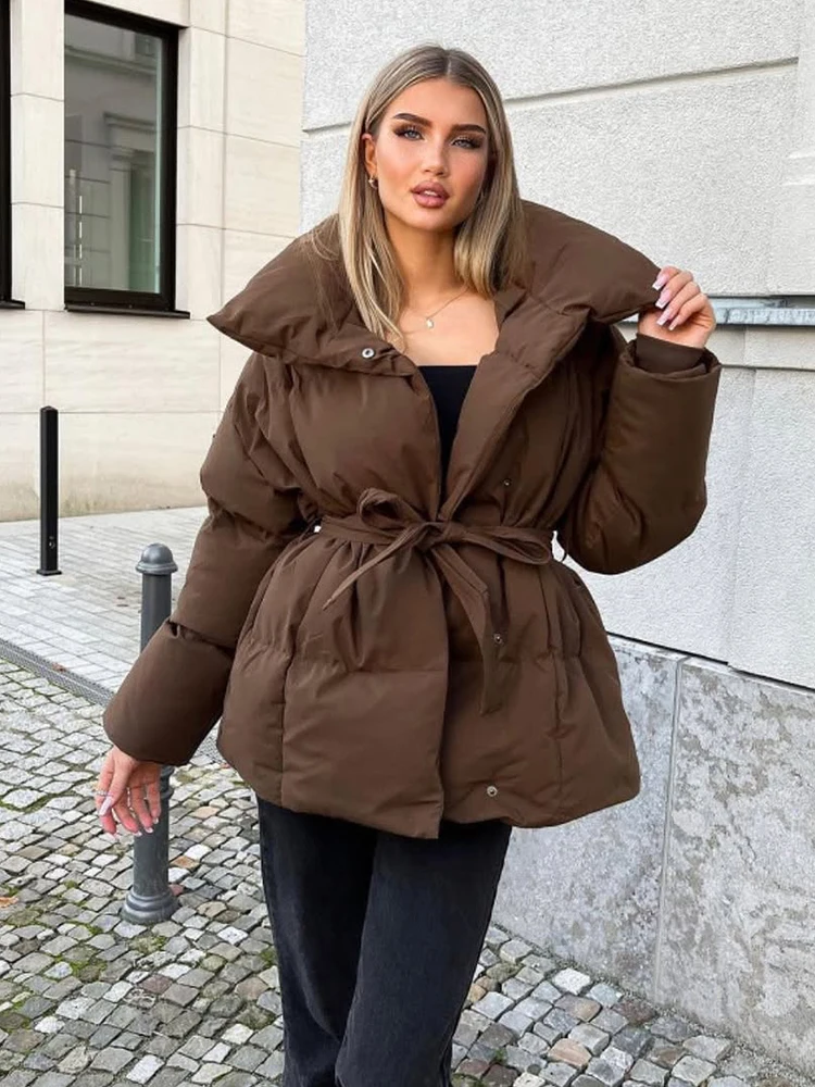 Women Winter Hooded Quilted Jacket Single Breasted Puffer Full Sleeve Padded Cotton Coats Lady Warm Daily Commute Outwear