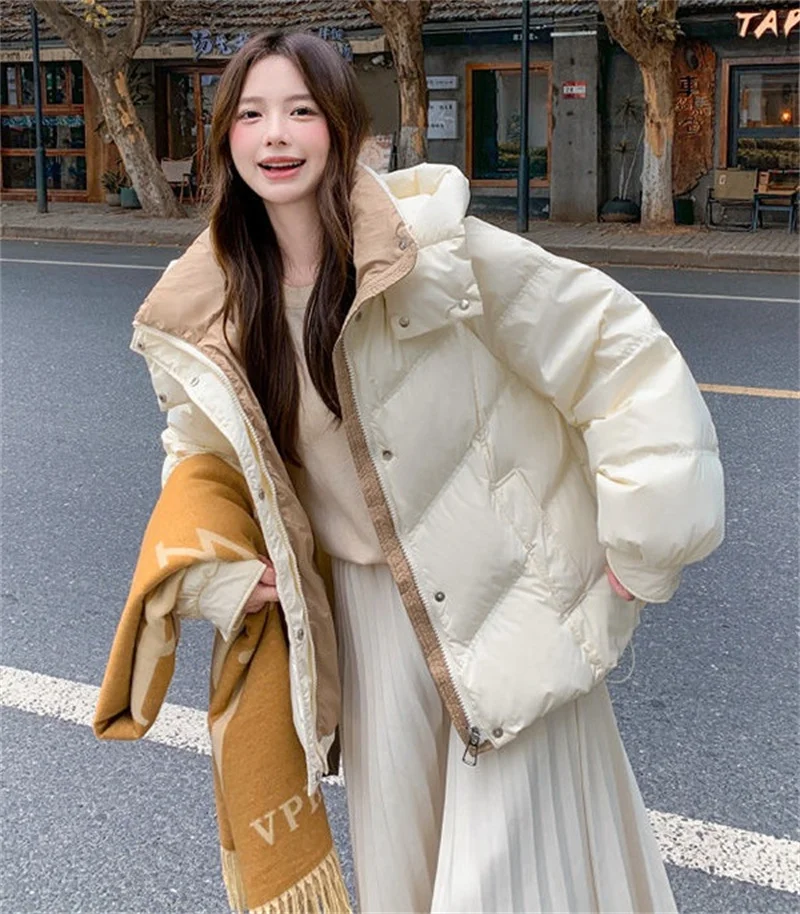 2024 New Winter Parka Women Hooded Short Down Jacket Thick Cotton Coat Casual Cotton-padded jacket Ladies Outerwear Female