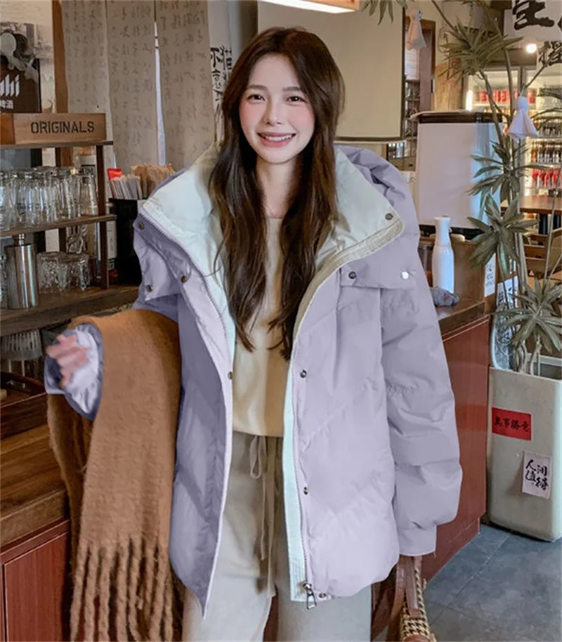 2024 New Winter Parka Women Hooded Short Down Jacket Thick Cotton Coat Casual Cotton-padded jacket Ladies Outerwear Female