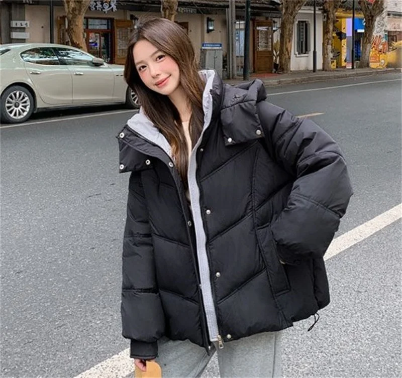 2024 New Winter Parka Women Hooded Short Down Jacket Thick Cotton Coat Casual Cotton-padded jacket Ladies Outerwear Female