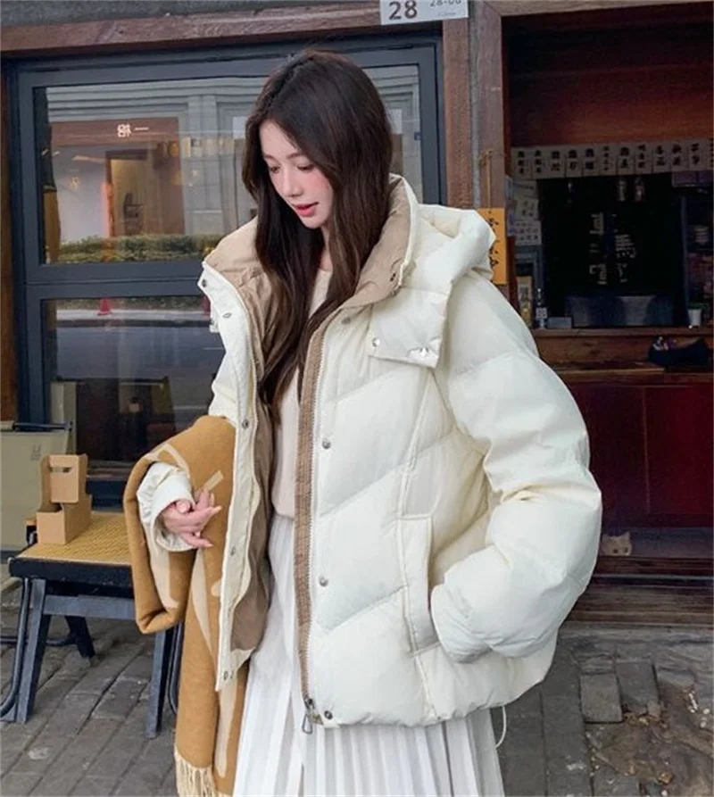 2024 New Winter Parka Women Hooded Short Down Jacket Thick Cotton Coat Casual Cotton-padded jacket Ladies Outerwear Female