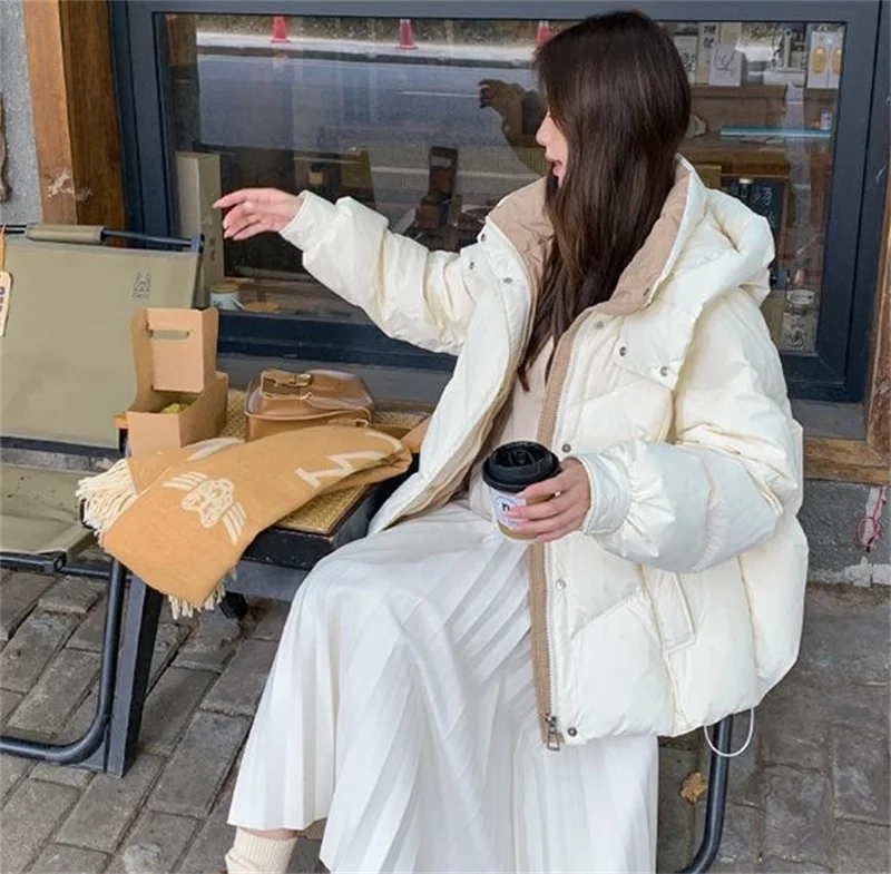 2024 New Winter Parka Women Hooded Short Down Jacket Thick Cotton Coat Casual Cotton-padded jacket Ladies Outerwear Female