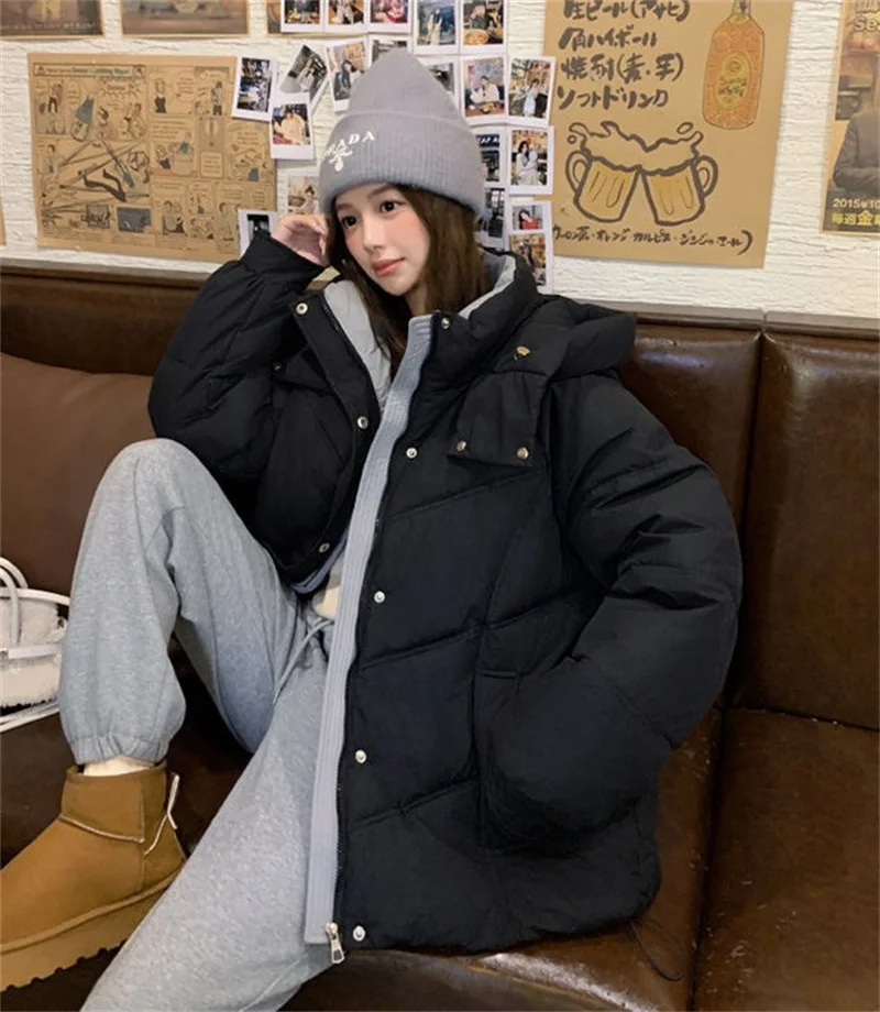 2024 New Winter Parka Women Hooded Short Down Jacket Thick Cotton Coat Casual Cotton-padded jacket Ladies Outerwear Female