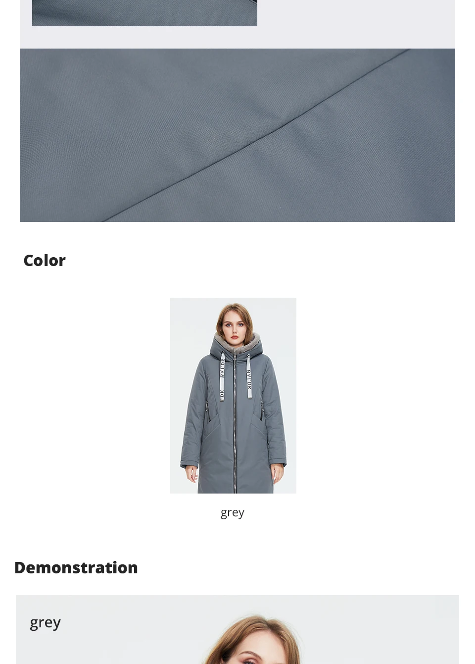 Astrid Women's winter parka Long Casual Hooded fur mink down Minimalist style jackets for women coat plus size parkas AT-10089