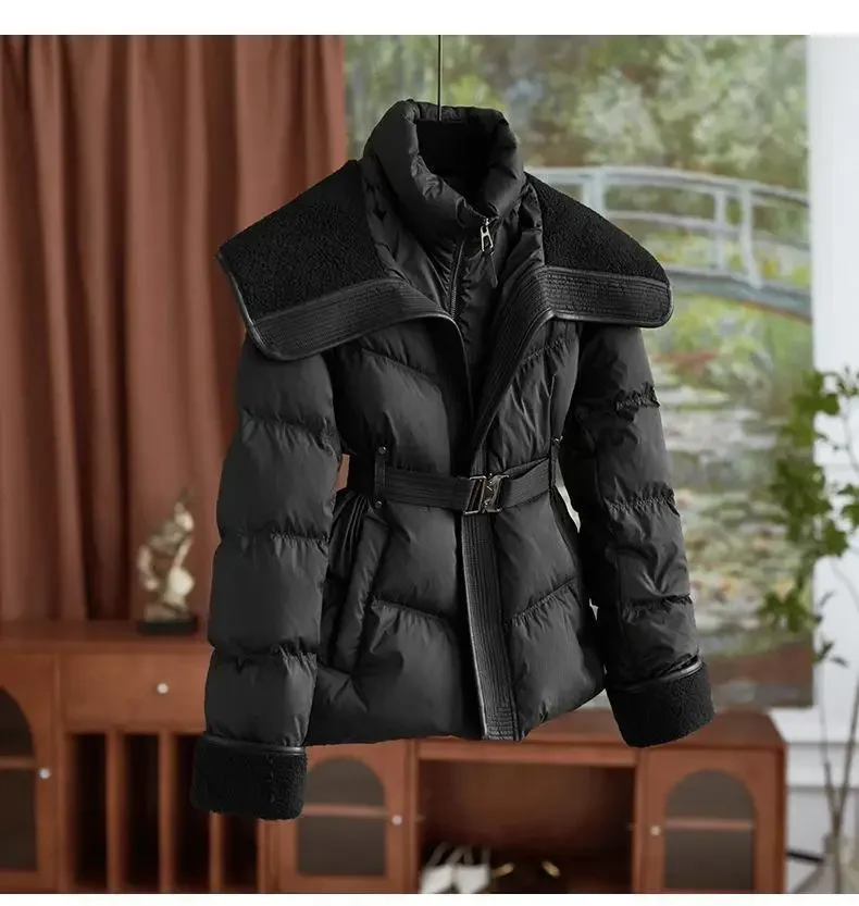 Women's Short Coat 2026 Autumn Winter New Fashion Temperament Down Cotton Lamb Wool Jacket Female Warm Casual Slimming Jackets