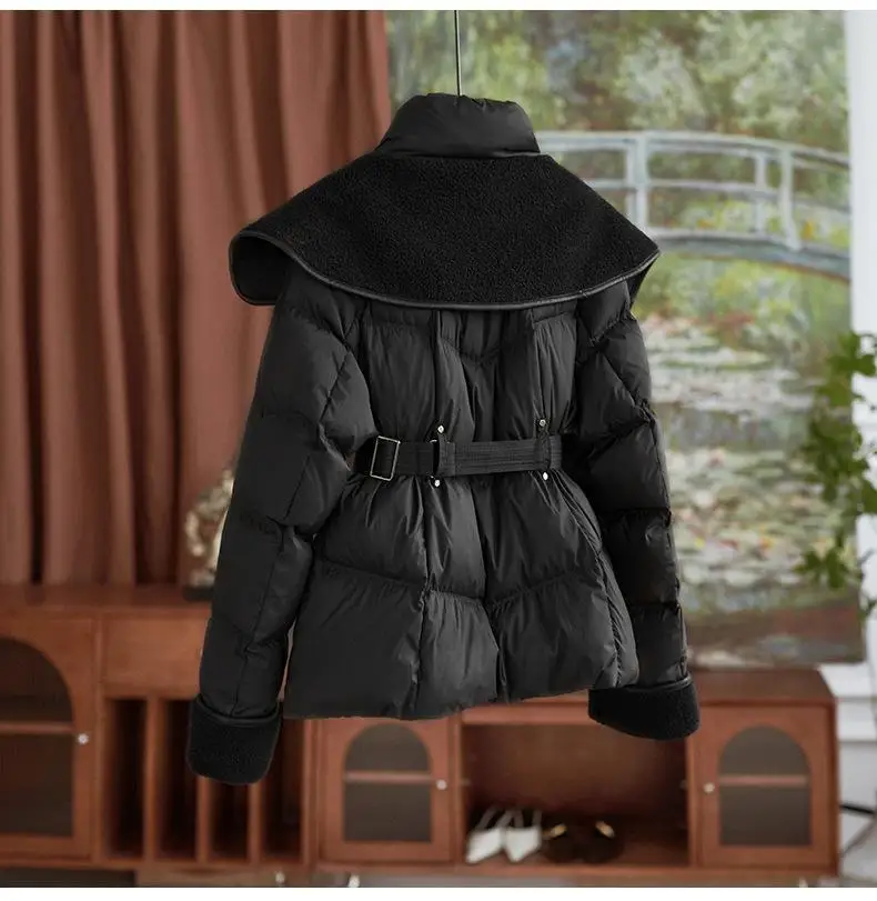 Women's Short Coat 2026 Autumn Winter New Fashion Temperament Down Cotton Lamb Wool Jacket Female Warm Casual Slimming Jackets
