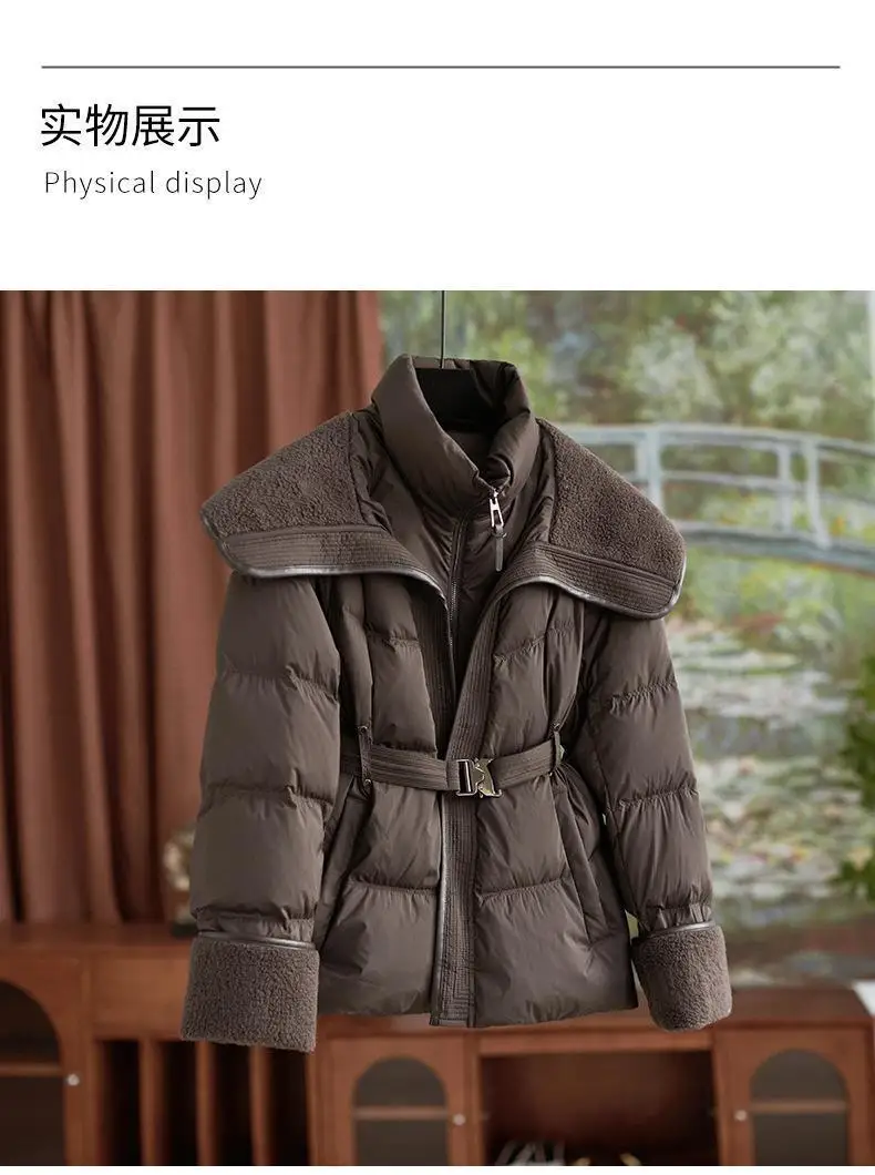 Women's Short Coat 2026 Autumn Winter New Fashion Temperament Down Cotton Lamb Wool Jacket Female Warm Casual Slimming Jackets