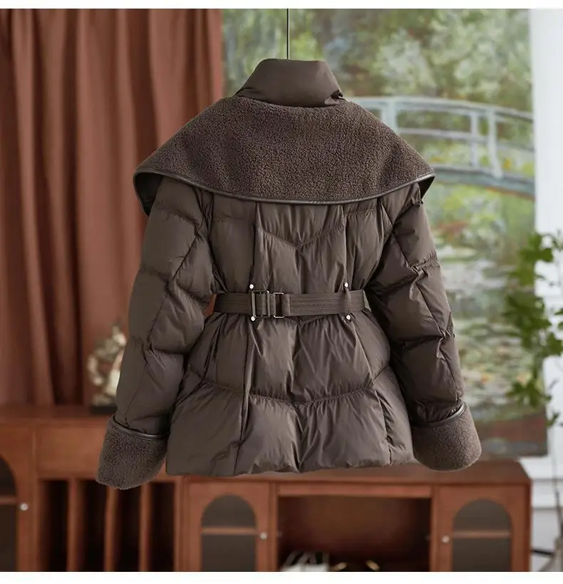 Women's Short Coat 2026 Autumn Winter New Fashion Temperament Down Cotton Lamb Wool Jacket Female Warm Casual Slimming Jackets