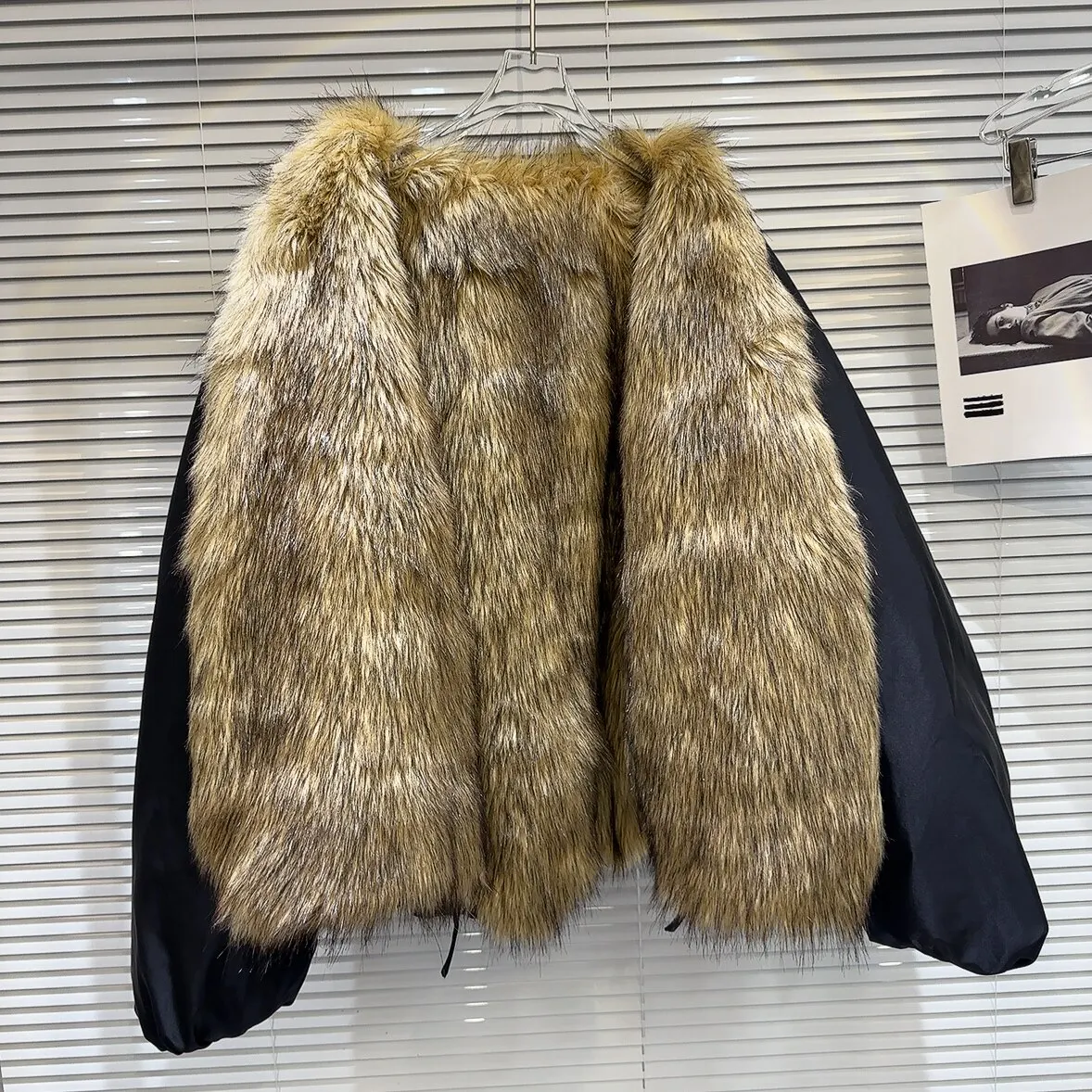 DEAT Fashion Women's Wool Liner Warm Coats 2023 Winter New Round Neck Long Sleeves Cotton-padded Jacket Female Trendy 11XX6710