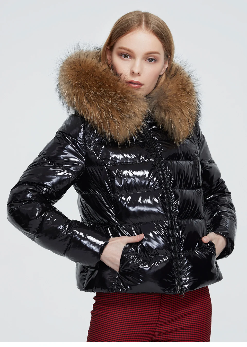 Astrid 2022 New Winter Women's coat women warm thick parka fashion black short Jacket with raccoon fur hood female clothing 7267