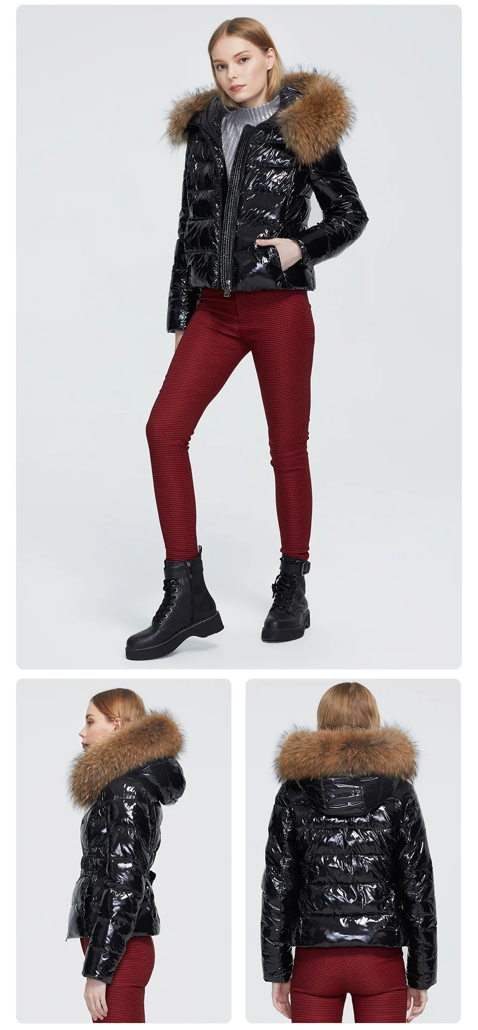 Astrid 2022 New Winter Women's coat women warm thick parka fashion black short Jacket with raccoon fur hood female clothing 7267