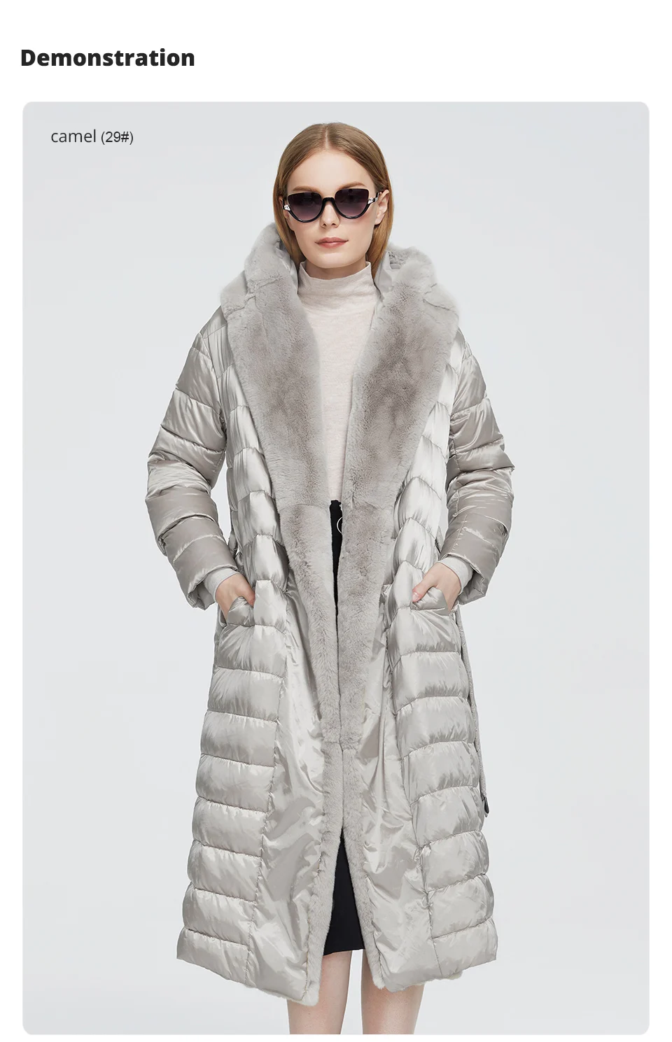 Astrid 2022 New Winter Women's coat women parka long warm Jacket with Rabbit fur hood large sizes female clothing Design ZR-7518