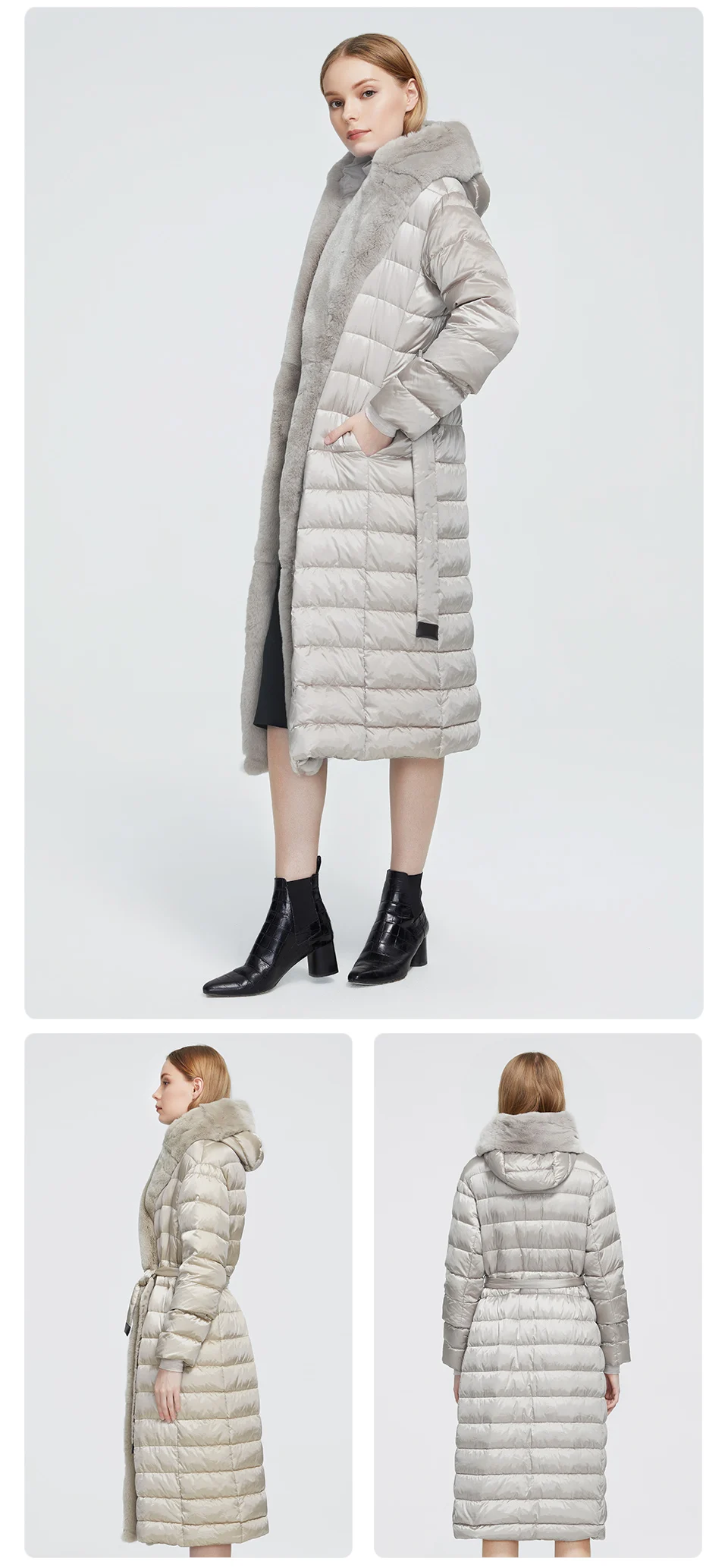 Astrid 2022 New Winter Women's coat women parka long warm Jacket with Rabbit fur hood large sizes female clothing Design ZR-7518