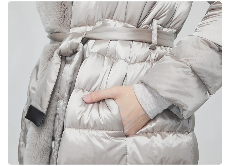 Astrid 2022 New Winter Women's coat women parka long warm Jacket with Rabbit fur hood large sizes female clothing Design ZR-7518