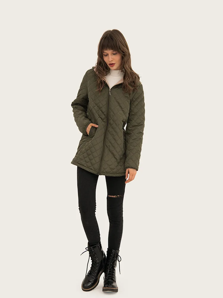 Johnature Parkas Hooded Coats 5 Color Women 2025 Spring New Solid Color Casual Women Cloths Long Sleeve Quality Parkas