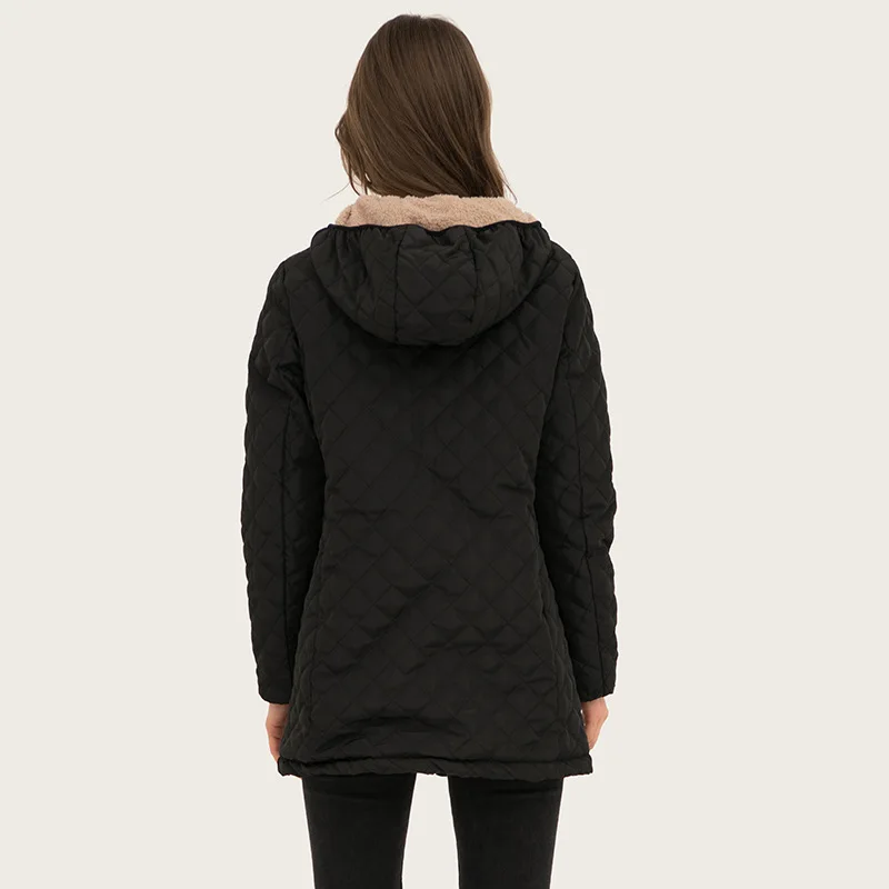 Johnature Parkas Hooded Coats 5 Color Women 2025 Spring New Solid Color Casual Women Cloths Long Sleeve Quality Parkas