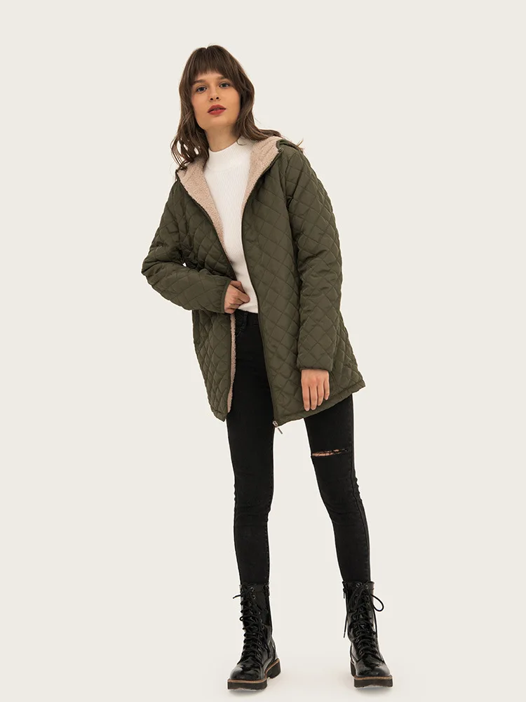 Johnature Parkas Hooded Coats 5 Color Women 2025 Spring New Solid Color Casual Women Cloths Long Sleeve Quality Parkas