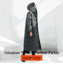 Johnature Parkas Hooded Coats 5 Color Women 2025 Spring New Solid Color Casual Women Cloths Long Sleeve Quality Parkas