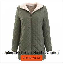Johnature Parkas Hooded Coats 5 Color Women 2025 Spring New Solid Color Casual Women Cloths Long Sleeve Quality Parkas