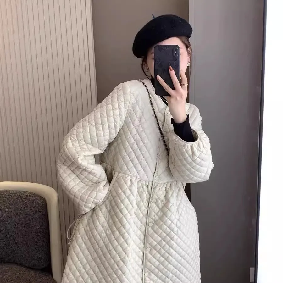 Retro Loose And Lightweight Cotton Dress Mid Length Coat Fashionable Women's Warm Down Cotton Jacket Jacket With Cotton Clip