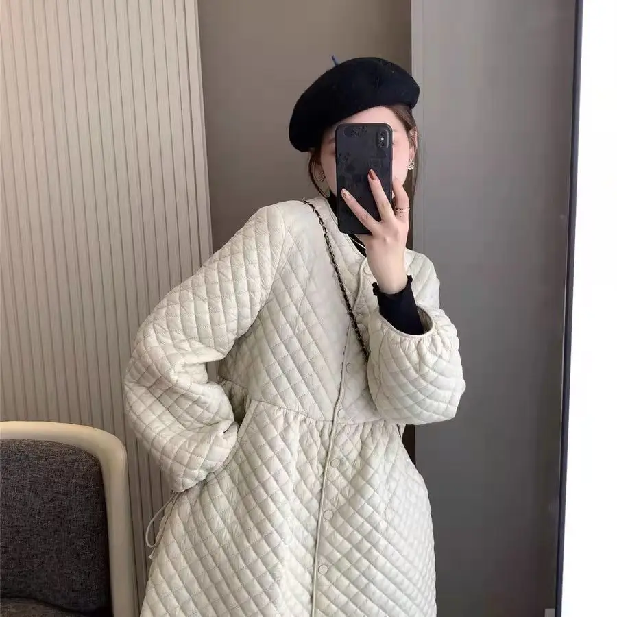 Retro Loose And Lightweight Cotton Dress Mid Length Coat Fashionable Women's Warm Down Cotton Jacket Jacket With Cotton Clip
