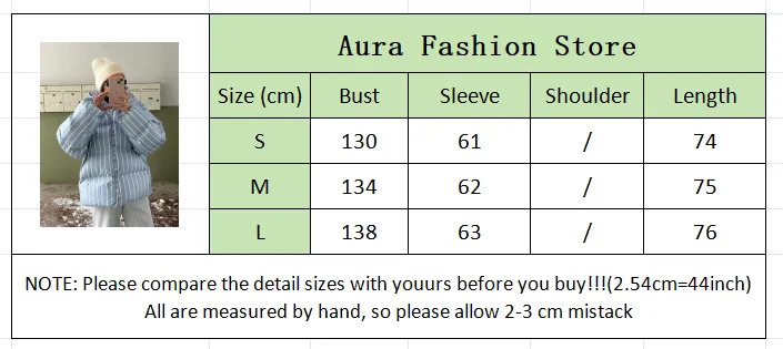 Women Casual Hooded Striped Cotton Coat Chic Full Sleeve Zipper Thicken Single Breasted Jacket Lady Winter Daily Street Outwears