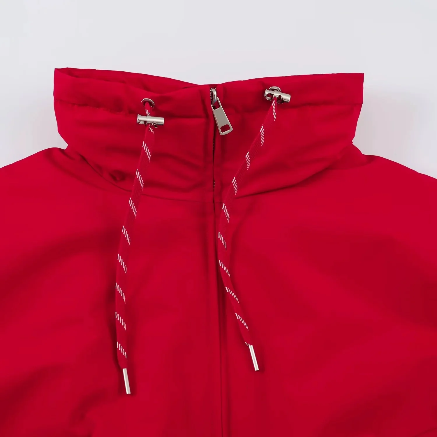 KONDALA Women Casual Chic Stand-Collar Jacket Red Street Sports Style Jacket 2026 Fall Winter Trendy Loose Zip-up Padding Jacket