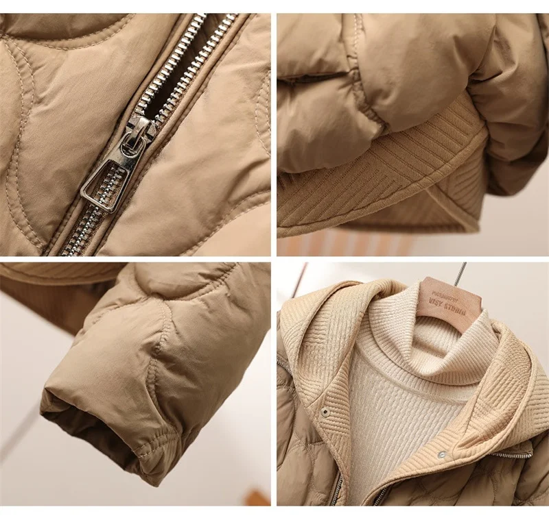 2025 New Winter Jacket Women Warm Parkas Female Fake Two-piece Long Sleeve Casual Cotton Padded Jacket Hooded Outwear Ladies